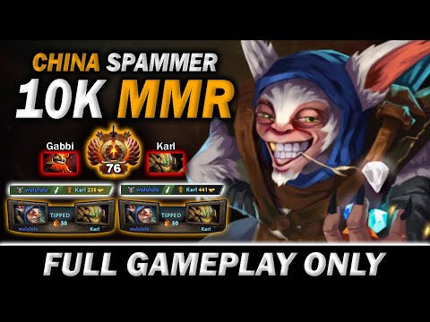 china spammer REACH 10K MMR! ROAD TO TOP-50, curently rank 76 - Full Gameplay Meepo #375