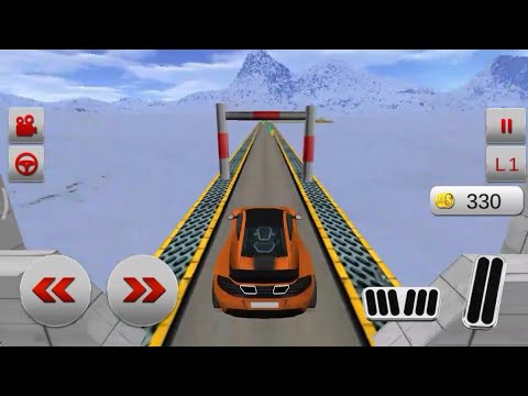 impossible Stunt Car Tracks 3D: Green Car Driving Stunts Levels 6 & 12 - Android GamePlay