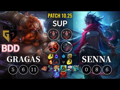 GEN Bdd Gragas vs Senna Sup - KR Patch 10.25