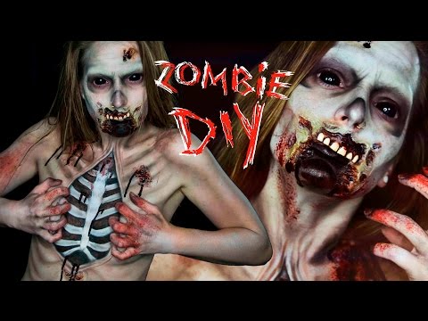 Zombie Halloween Body Paint Tutorial | Elsa Rhae Video