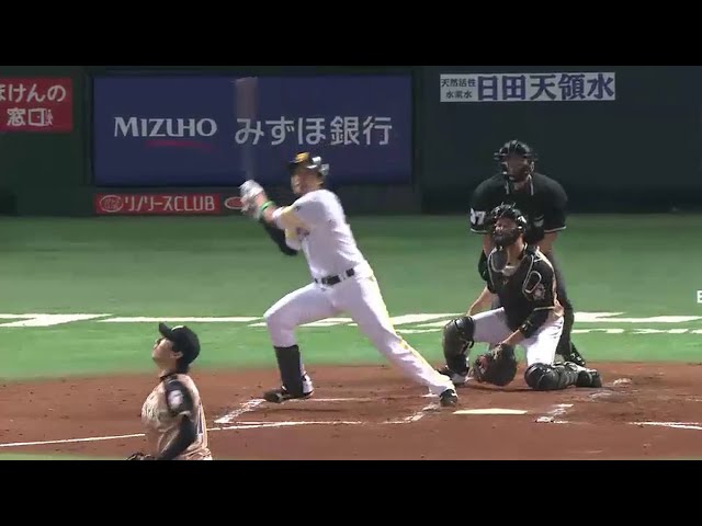 【CS Final】ホークス先制!! 3回裏・柳田 フェンス直撃のタイムリー2ベースヒット!! 2014/10/15 H-F