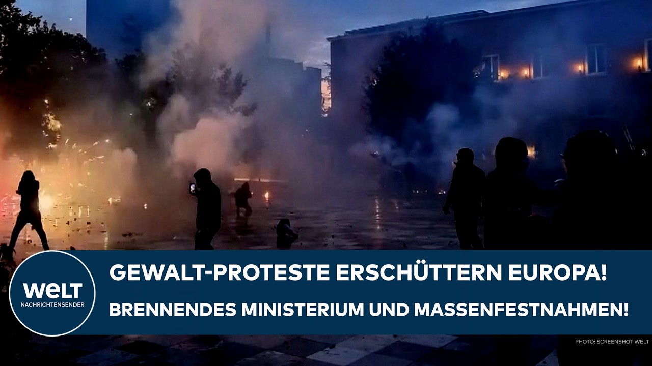 EUROPA: Brennendes Ministerium und Massenfestnahmen– neue Eskalationen! Demonstranten wütend wie nie