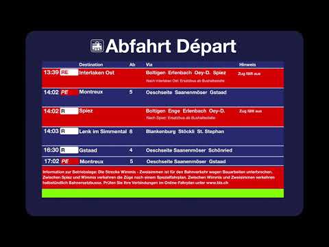 BLS TTS Infopoint - Zweisimmen mit Ausfällen