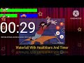 A Goofy Movie Waterfall With Healthbars And Timer