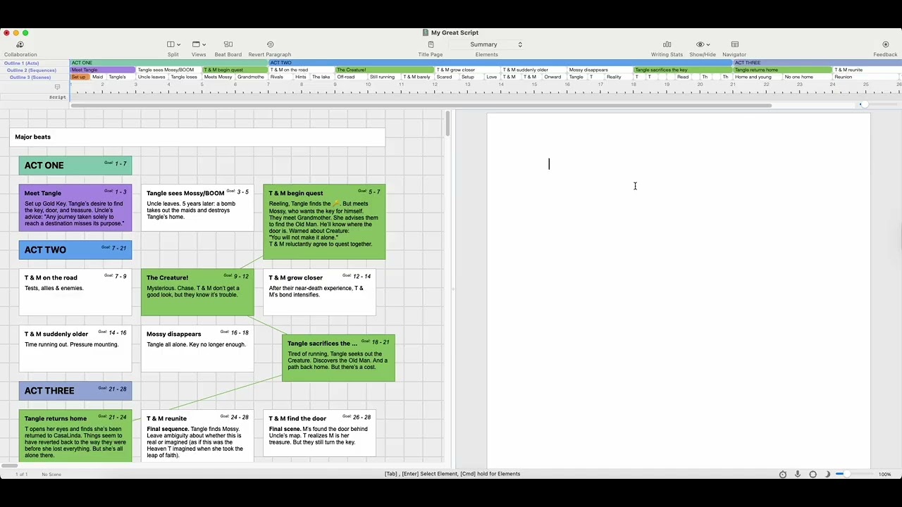 Send Outline to Script – Final Draft 13