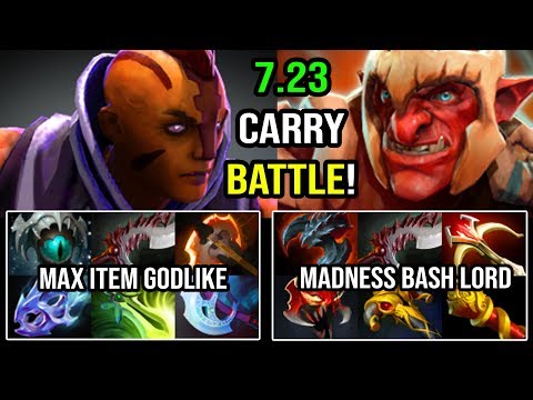 INFINITE CARRY 7.23 BATTLE! Madness Bash Lord Troll Warlord Vs Ultra Split Push Anti Mage God DotA 2