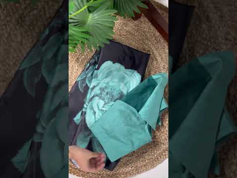 Multi Color Elegant Floral Print Satin Silk Saree with Plain Banglory Blouse Piece