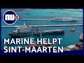 Drone filmt aankomst marineschip Karel Doorman op Sint-Maarten | NU.nl