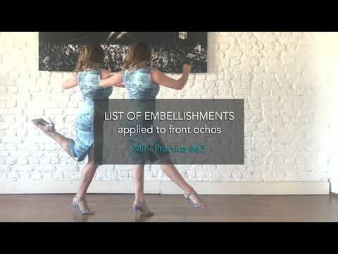 List of embellishments applied to front ochos - Mini Practice #63