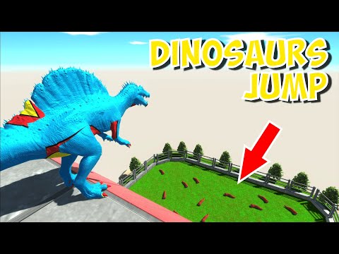 DINOSAURS JUMPS into BLADE WORMS World | Animal Revolt Battle Simulator