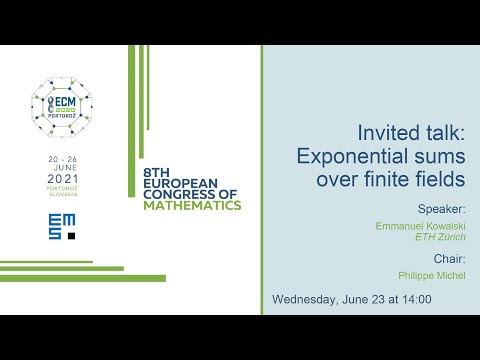 8ECM Invited Lecture: Emmanuel Kowalski