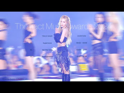 [4K직캠] 240908 aespa(에스파) 윈터 Winter - Supernova + Set The Tone + Armageddon Full Fancam @TMA 2024