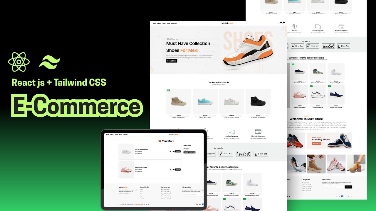 Build a Fully Functional E-Commerce Website in React JS & Tailwind CSS | Step by Step Tutorial