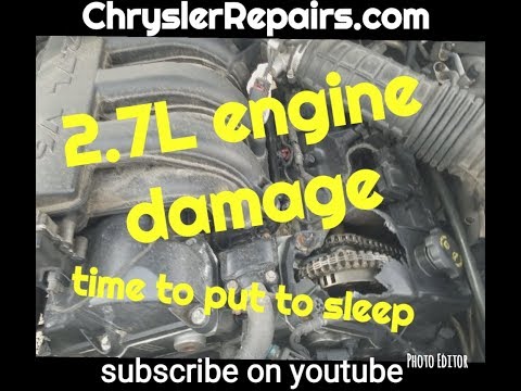 Chrysler 2.7L engine damage. REPLACE THE ENGINE IF YOU SEE THIS.