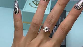 Beautiful 2 Carat 4 Prong Princess Moissanite Engagement Ring Review by shopmoissanite.co.uk