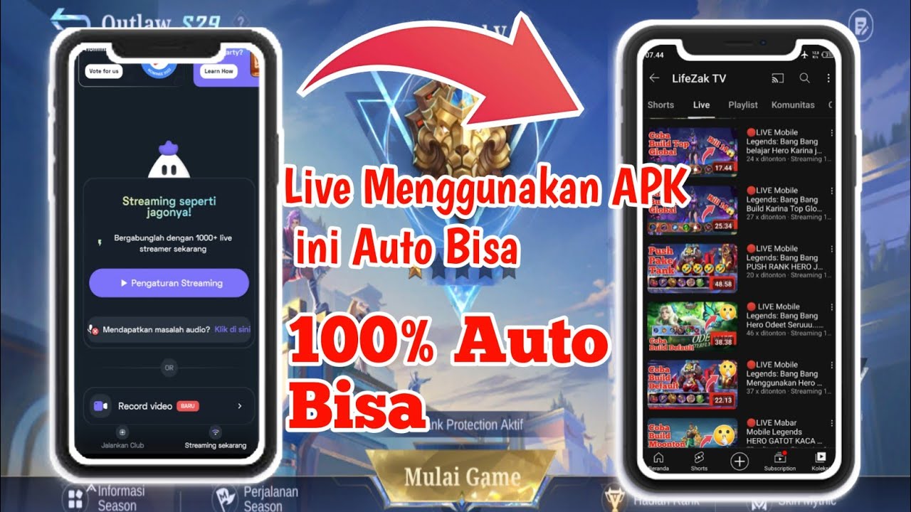 Cara live streaming Mobile Legends di YouTube pakai 1 HP Android Part 2