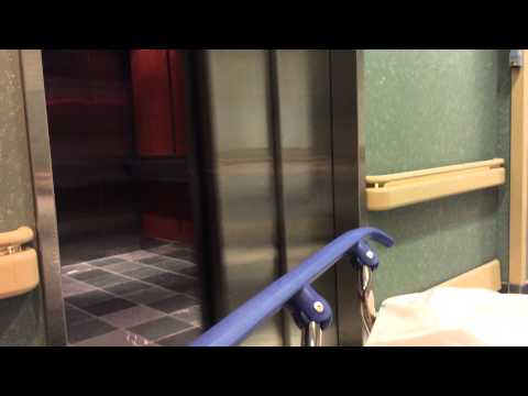 RIDE IN HOSPITAL BED and elevator.