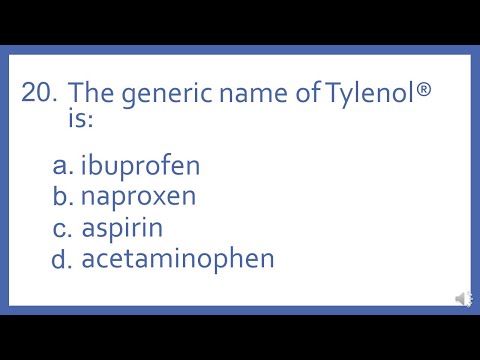 Top 200 Drugs Practice Test Question - The generic name of Tylenol is: