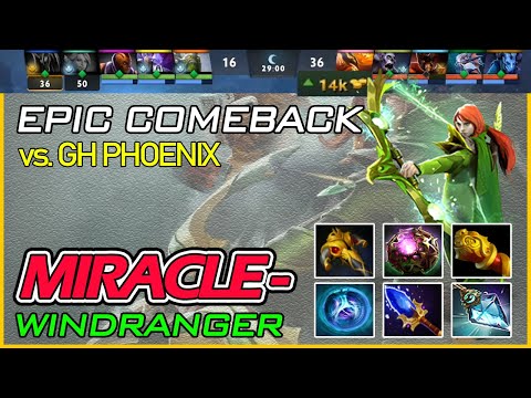 Miracle Windranger Epic Comeback ft. GH Phoenix | Dota 2 Pro Gameplay | DotaMonkey