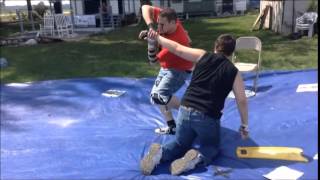 Ian knoxx vs Steven cross 2014 (backyard wrestling hi light vid )