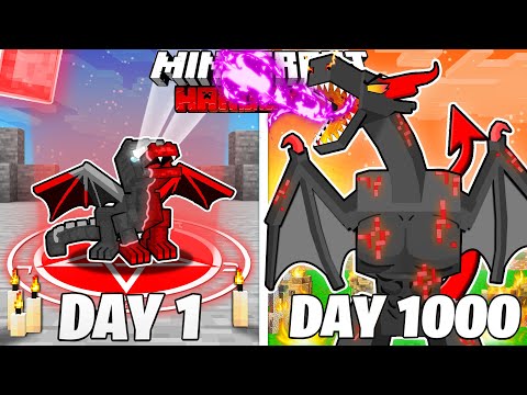 I Survived 1000 Days As A DEMON DRAGON in HARDCORE Minecraft! (Full Story)