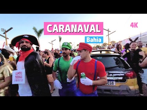 Porto Seguro, Bahia [ 4K ] Terça-feira de Carnaval na Orla e Passarela do Álcool