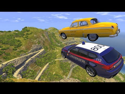 Crazy Vehicle High Speed Jump Crashes From BIG Mountain in italy - BeamNG drive Jumps