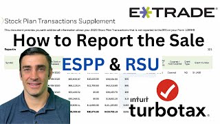 How to report sale of ESPP and RSU on tax return – TurboTax #1