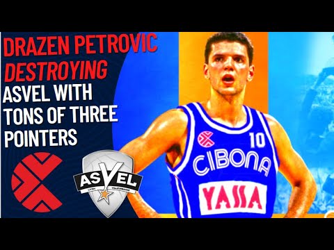 Drazen Petrovic DESTROYING Asvel with Three-Pointers | European Winners Cup 1987