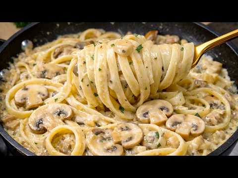 I Make this Pasta with Mushroom 3 Times a Week! Fettuccine RecipeEasy Dinner # 356