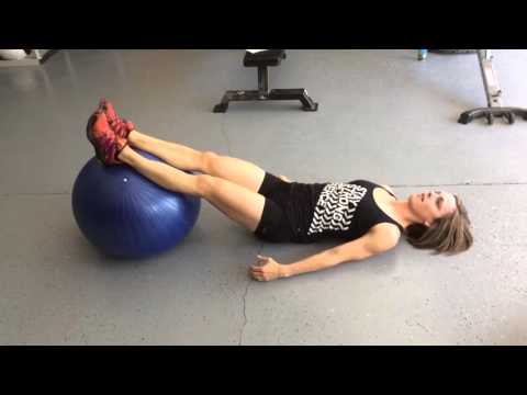 Stability Ball Straight Leg Bridges