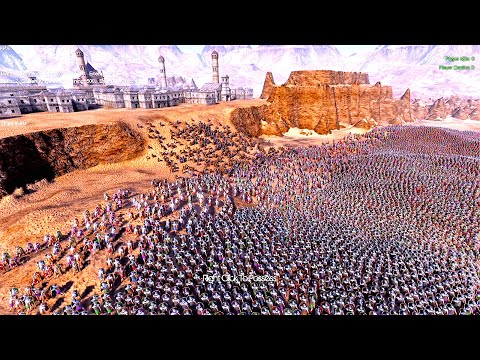 500 Golden Knights Guards the Old City from 45000 Romans Siege Attack Ultimate Epic Battle Simulator