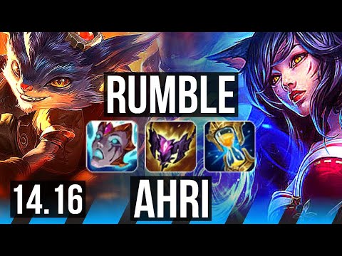 RUMBLE vs AHRI (MID) | 56k DMG, 5k comeback, 500+ games, Dominating | NA Grandmaster | 14.16