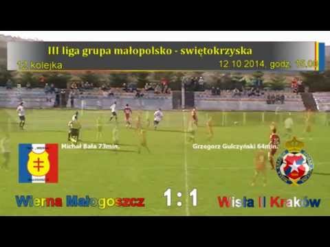 Wierna Małogoszcz - Wisła II Kraków 1:1. Skrót meczu - 2014-10-12.