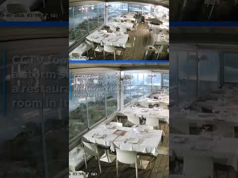 Strong waves smash into restaurant amid Cyclone Harry