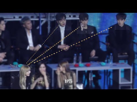 Ikon looking at Lisa Blackpink @GDA2019