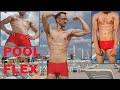 MUSCLE FLEXING at the POOL