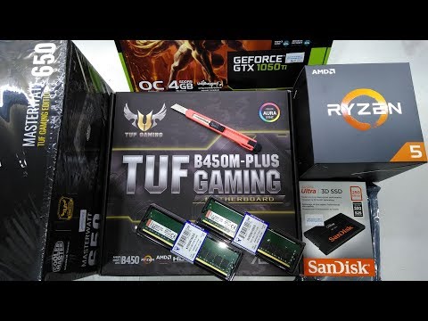 AMD Ryzen 5 2600 ASUS B450M PLUS TUF GAMING  16GB RAM ASUS GTX1050Ti MASTERWATT 650W TUF GAMING 2018