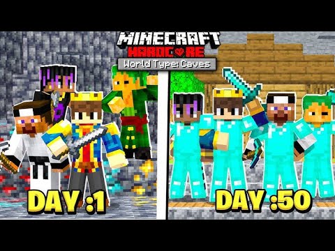 DeepakGamingofficial - 100 Days In CAVES ONLY WORLD in Hardcore Minecraft 😰