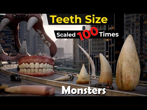Monster Teeth Size comparison at 100 Scale | if Teeth's size increased by100 times