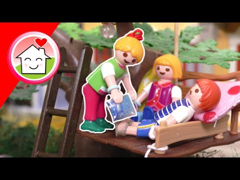 Playmobil Familie Hauser - das neue Baumhaus - Geschichte mit Lena und Anna