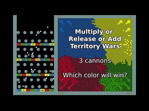 Multiply or Release or Add - Marble Race & Territory War - #11 - Marble battle with 3 cannons