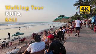 KUTA BALI 4K Walking Tour 🌅 Kuta Beach, Kuta Square & Truntum Beachfront Situati