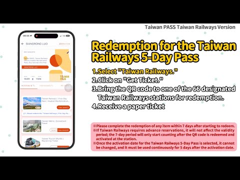 Taiwan PASS Taiwan Railways Version APP Activation and Redemption Instructions (Highlight version)