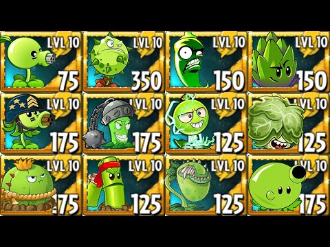 Plants vs Zombies 2 Final Boss | All GREEN Plants Power-Up! vs Zomboss Battlez Zombot
