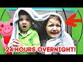 24 HOURS ON TRAMPOLINE OVERNIGHT with AUBREY & CALEB! IS PIGGY THE NEW VILLAIN? - Fun And Crazy Kids 24 HOURS ON TRAMPOLINE OVERNIGHT with AUBREY & CALEB! IS PIGGY THE NEW VILLAIN?