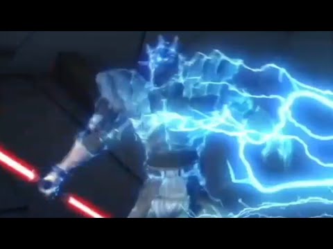 Count Dooku spams force lightning on Savage Opress