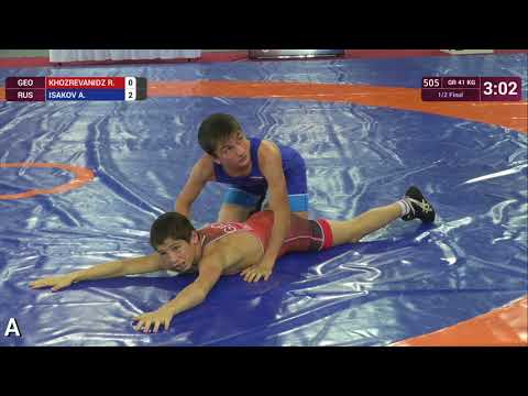 1/2 GR - 41 kg: R. KHOZREVANIDZ (GEO) v. A. ISAKOV (RUS)