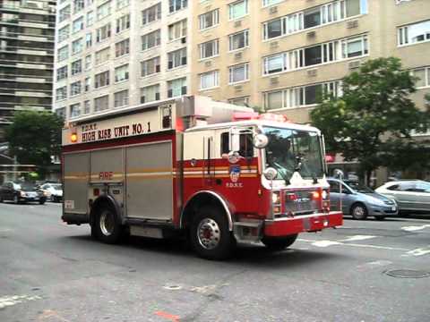 FDNY Engine 33 & High Rise Unit 1 Responding 07-16-11
