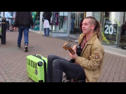 Jimi Hendrix - Purple Haze - Dr Funk Slap Bass Cover  🎸 Busking in Newquay